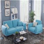 Bọc ghế sofa màu xanh dương mang đến sự yên bình, dễ chịu cho không gian phòng khách